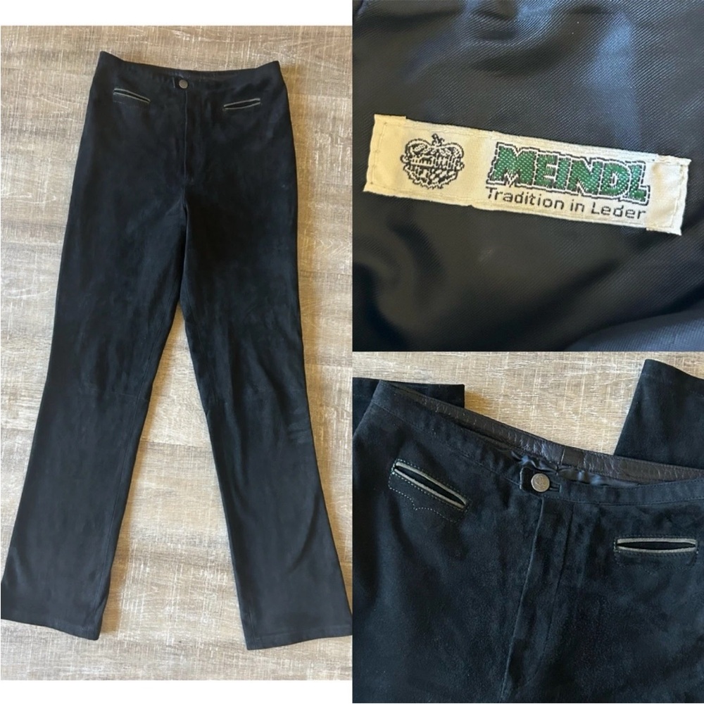 MEINDL Leder Pants Women’s Black Suede Leather EU 42 US 28x32 Germany Luxury
